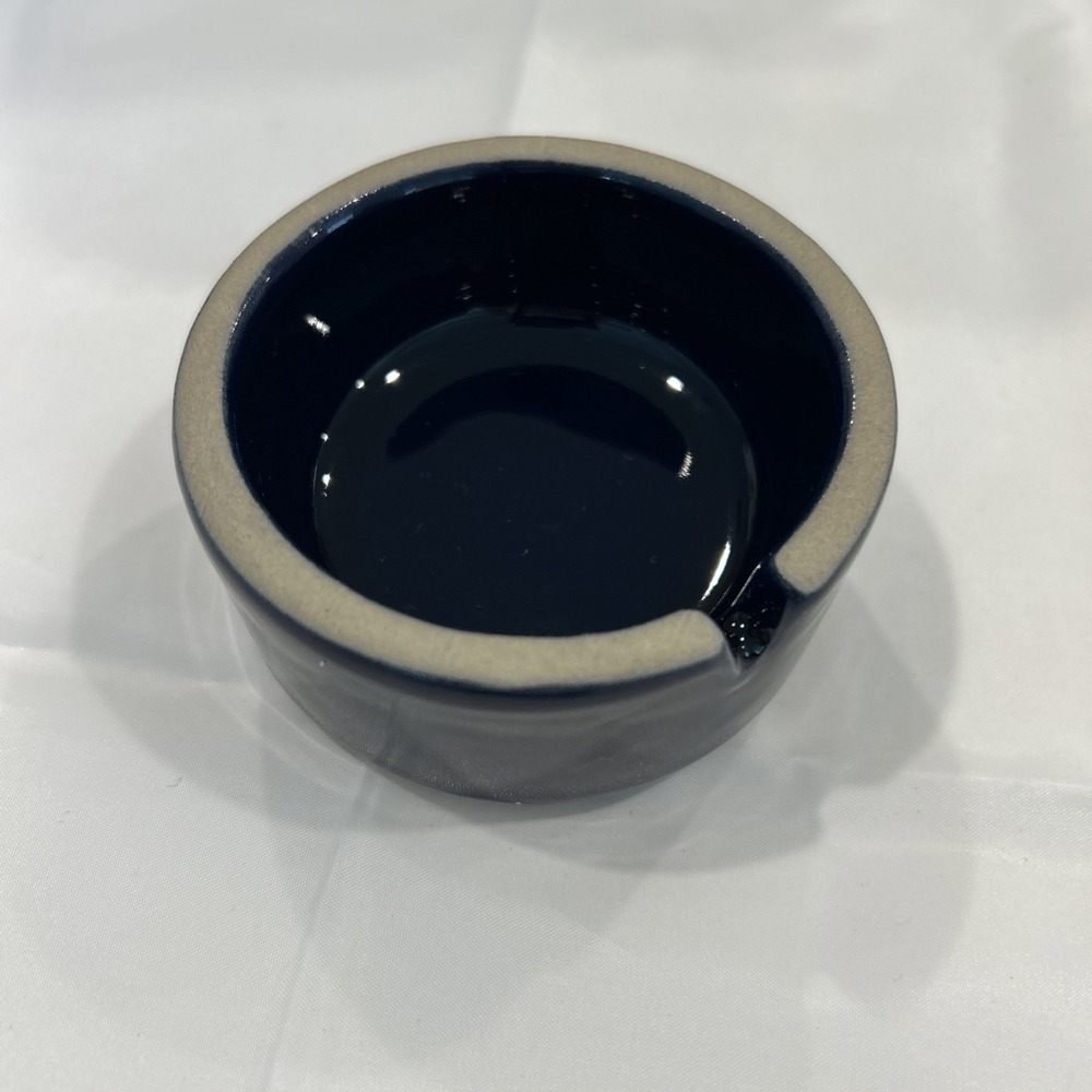 Western Stoneware Monmouth Pottery Ashtray Ash Tray Cobalt Blue
